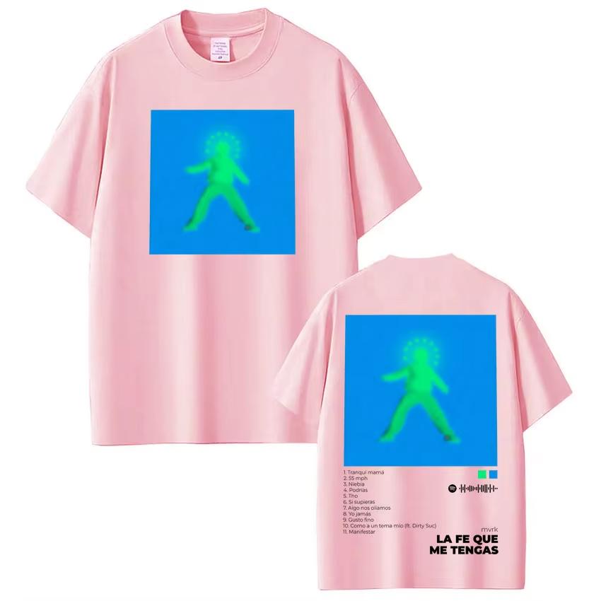

Rapper Mvrk La Fe Que Me Tengas Album Print Tshirt Men Women Fashion Tshirt Casual pure Cotton ONeck Tshirts Streetwear 4XL