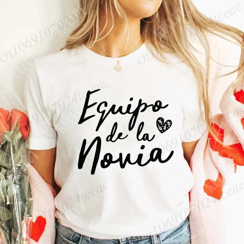 Spanish Girls Bachelorette Hen Party Tops for Women Team Bride Squad TShirt Single Farewell Tees Bridal Wedding Women Clothing