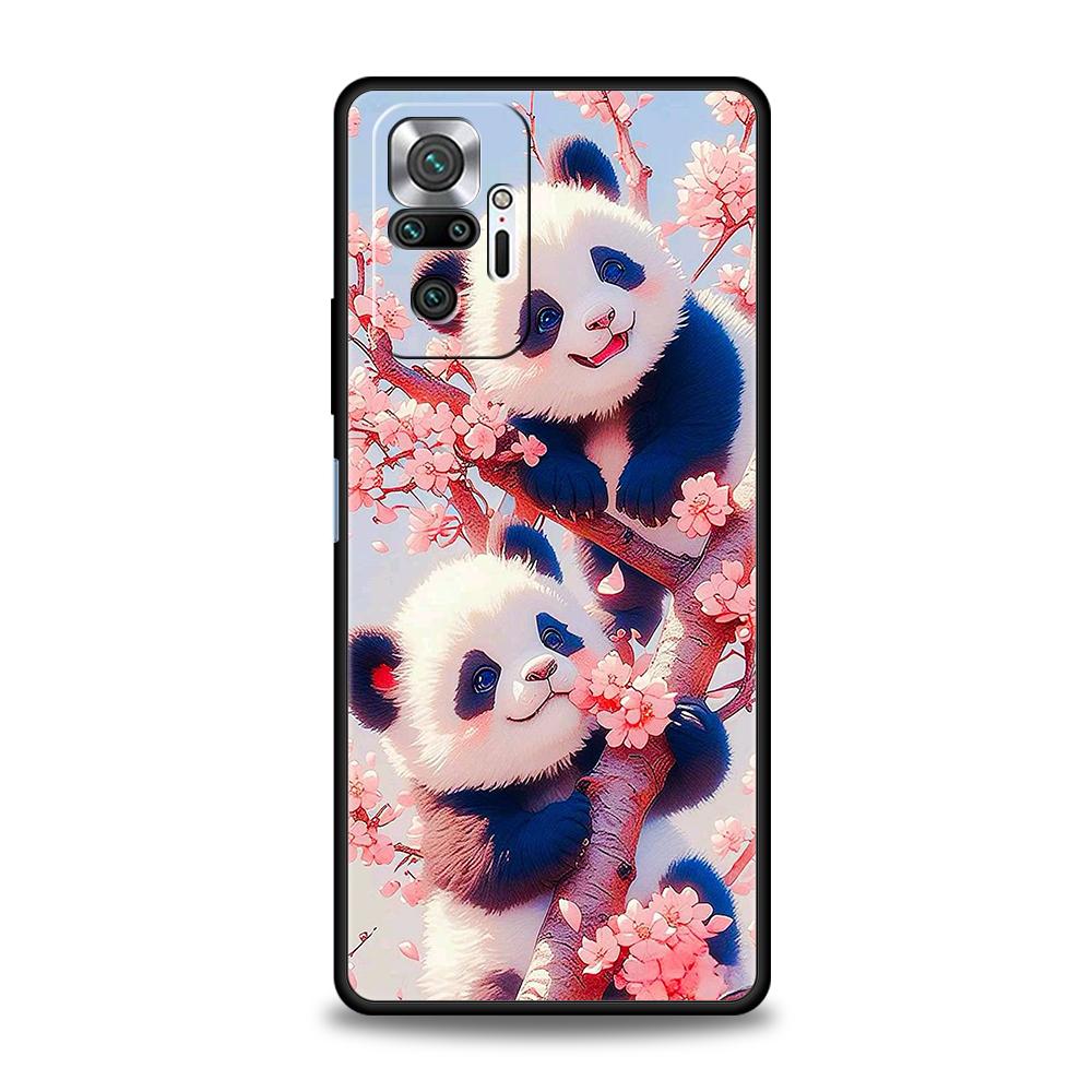 Cartoon Panda Phone Case For Xiaomi Redmi Note 14 5G 13 12 10 11 Pro Plus 4G 14C 13C 12C 10C 9C Soft TPU Cover