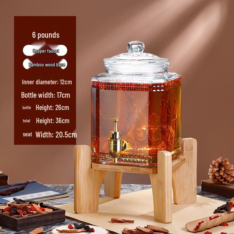 Sealed Sparkling Wine Bottle with Faucet - Household Ginseng Wine Jar & Baijiu Container