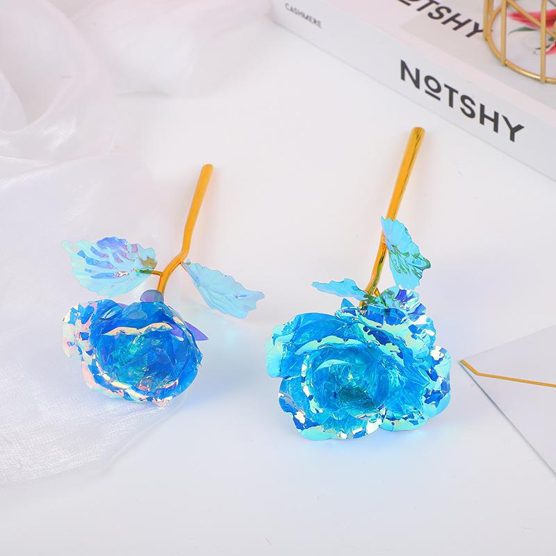 Colorful Gold Foil Rose Bouquet: Decorative Floral Gift for Mother's Day, Qixi, Valentine's Day, and Photo Props