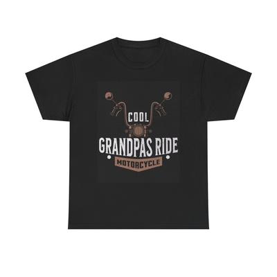 Grandpas Cool Ride Graphic T Shirt Motorcycles Graphic Unisex Heavy Cotton Tee