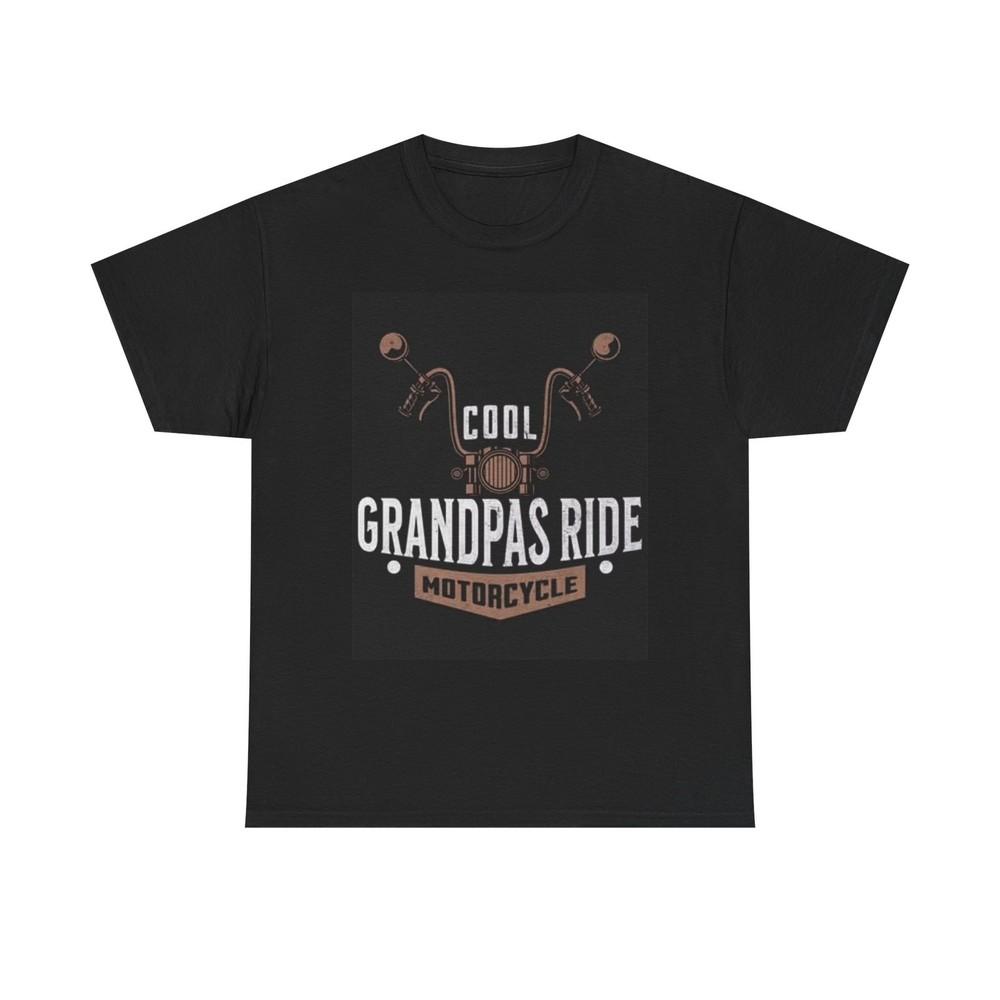 Grandpas Cool Ride Graphic T Shirt Motorcycles Graphic Unisex Heavy Cotton Tee