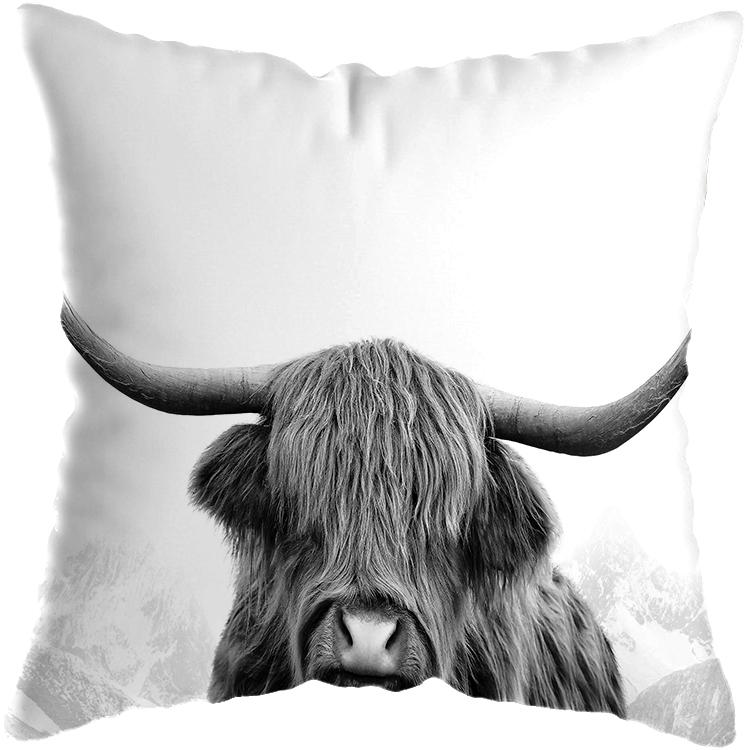

Home Bedroom Living Room Decor Highland Cow Home Decor Pillowcase Cute Cow Pillowcase Simple Pillow 40x40cm