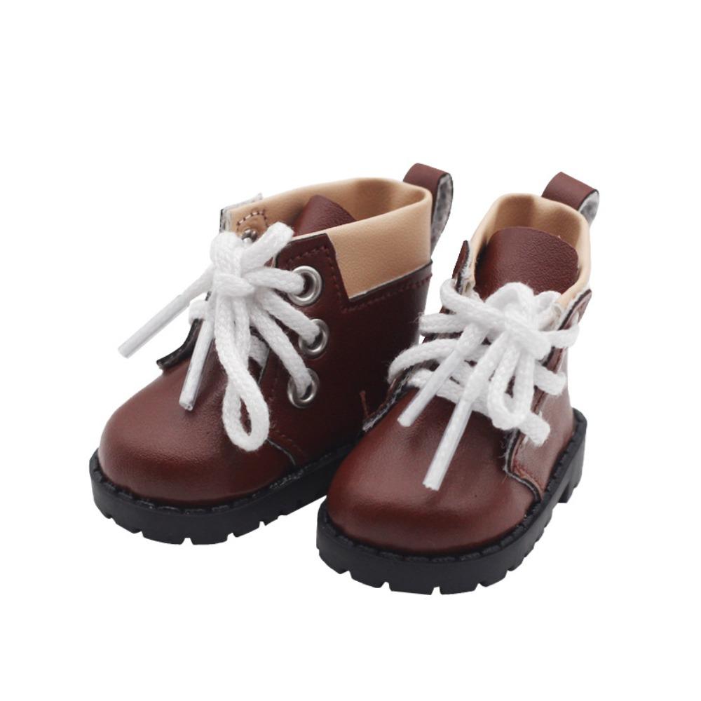 1 Pair Casual Wear Doll PU Leather Shoes PU Leather 20cm Doll Leather Boots  DIY Doll