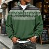 Men's Casual 1/4 Zip Flannel Long Sleeve Sweatshirt