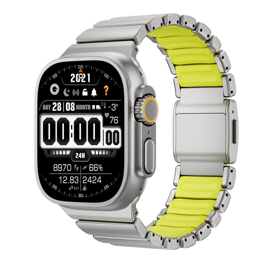 For Apple Watch bands 49mm 44mm 45mm 46mm Bracelet correa iWatch series SE3 Ultra 3 2 11 10 9 8 7 Stainless Steel Magnetic Strap