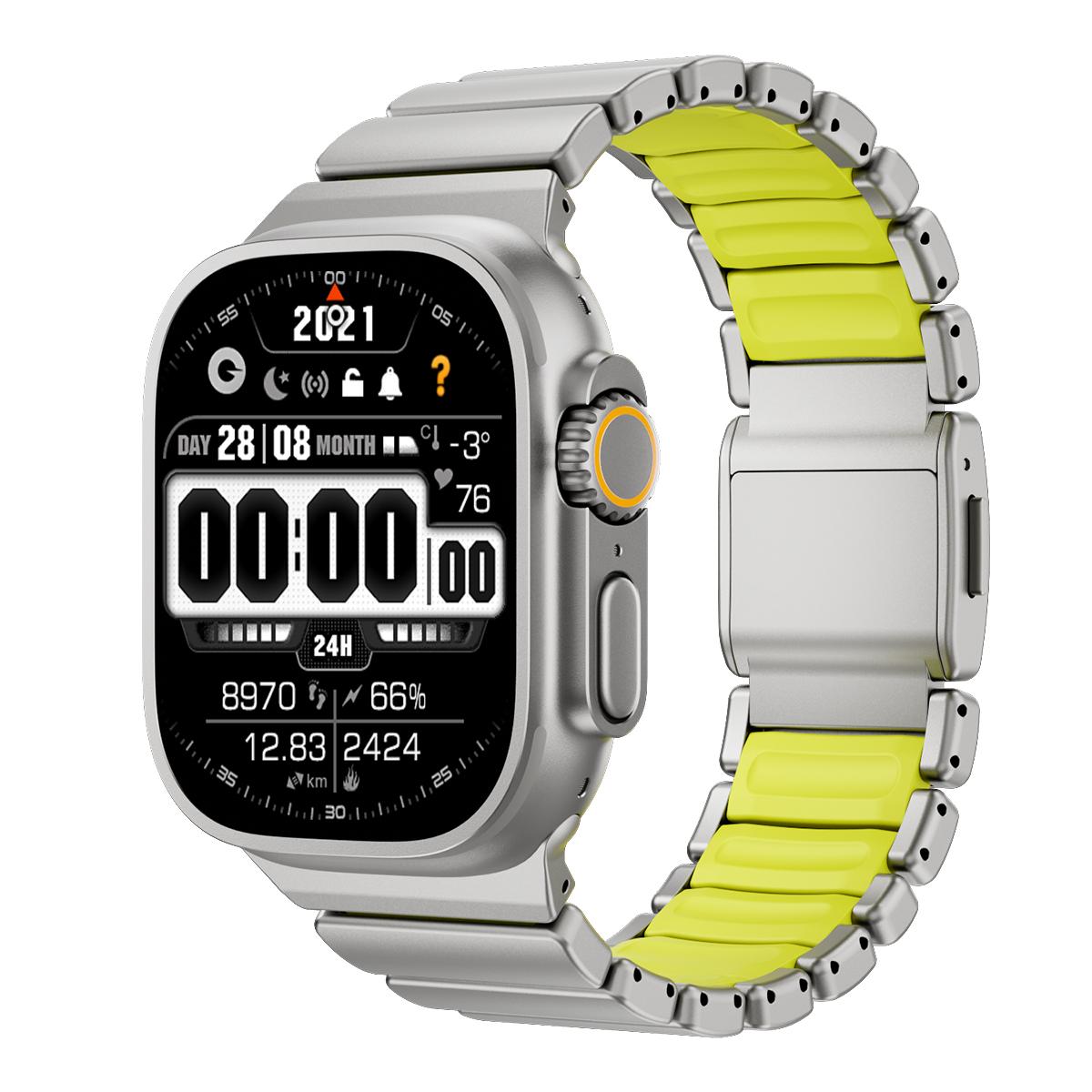 

Для ремешков Apple Watch 49 мм 44 мм 45 мм 46 мм Браслет ремешок iWatch серии SE3 Ultra 3 2 11 10 9 8 7 Нержавеющая сталь Магнитный ремешок 49mm 46mm 45mm 44mm&XL(190mm)