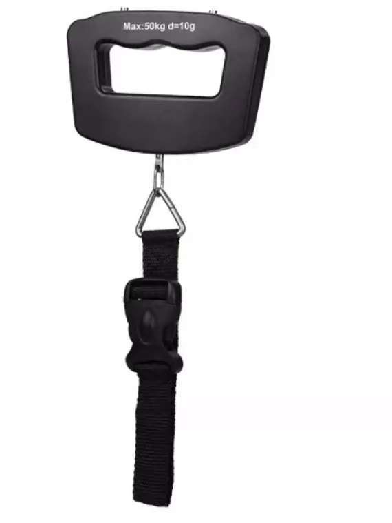 50kg Large Handle Electronic Portable Handheld Scale, Portable Courier Weighing Hook Scale, Blue Backlight Fishing Scale