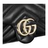 Gucci GG Marmont Black Leather Chevron Quilted Mini Chain Crossbody Bag For Women Daily Use