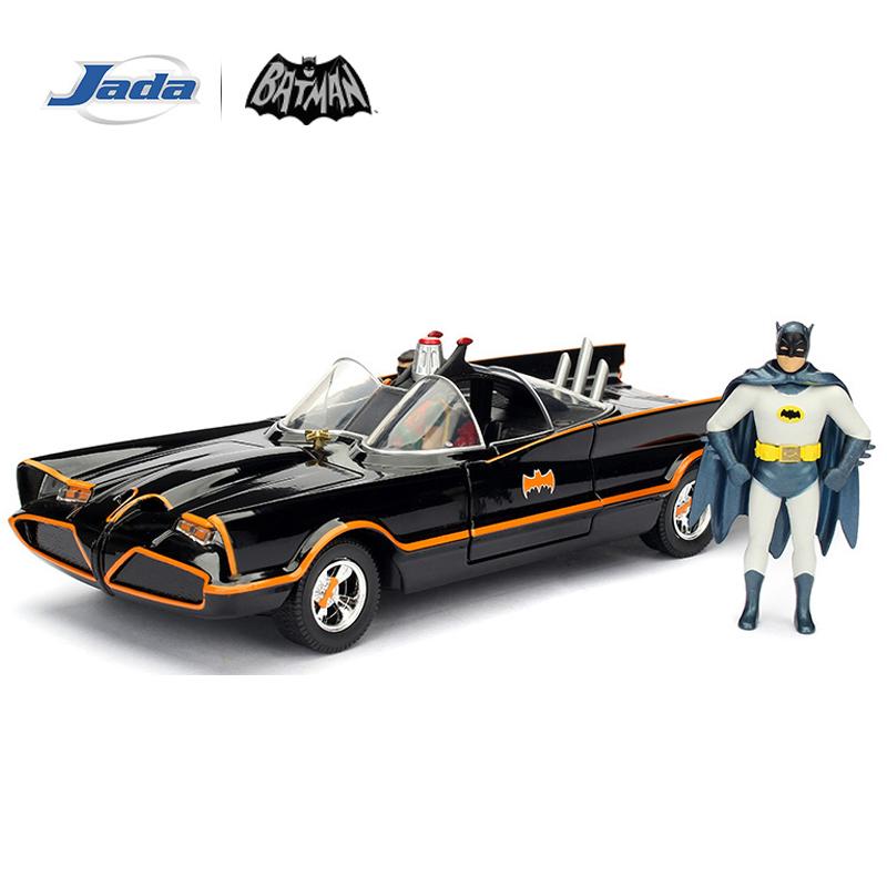 JADA 1966 Classic Batmobile with Batman & Robin Figures 2.75" / 1:24 Scale Diecast Model JD98259