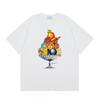 Men Women Streetwear Short Sleeve T-Shirt With Geometric Letter Print Loose Fit Cotton Tee Casual