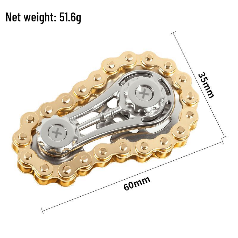 Metal Finger Gear Chain Gyroscope: Decompression Black Tech