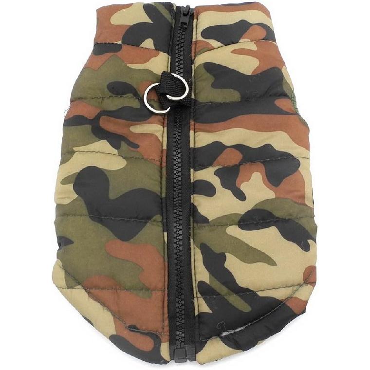 SMALLLEE_LUCKY_STORE New Various Pet Cat Dog Soft Padded Vest Harness Small Dog Clothes Green Camouflage M, Model:BFL049-Green-M