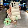 Luxury Soft Down Jacket Sunflower Wrist Strap Phone Case for Xiaomi Redmi Note 14 13 12 Pro Redmi 12 14C 13C Protective Cover