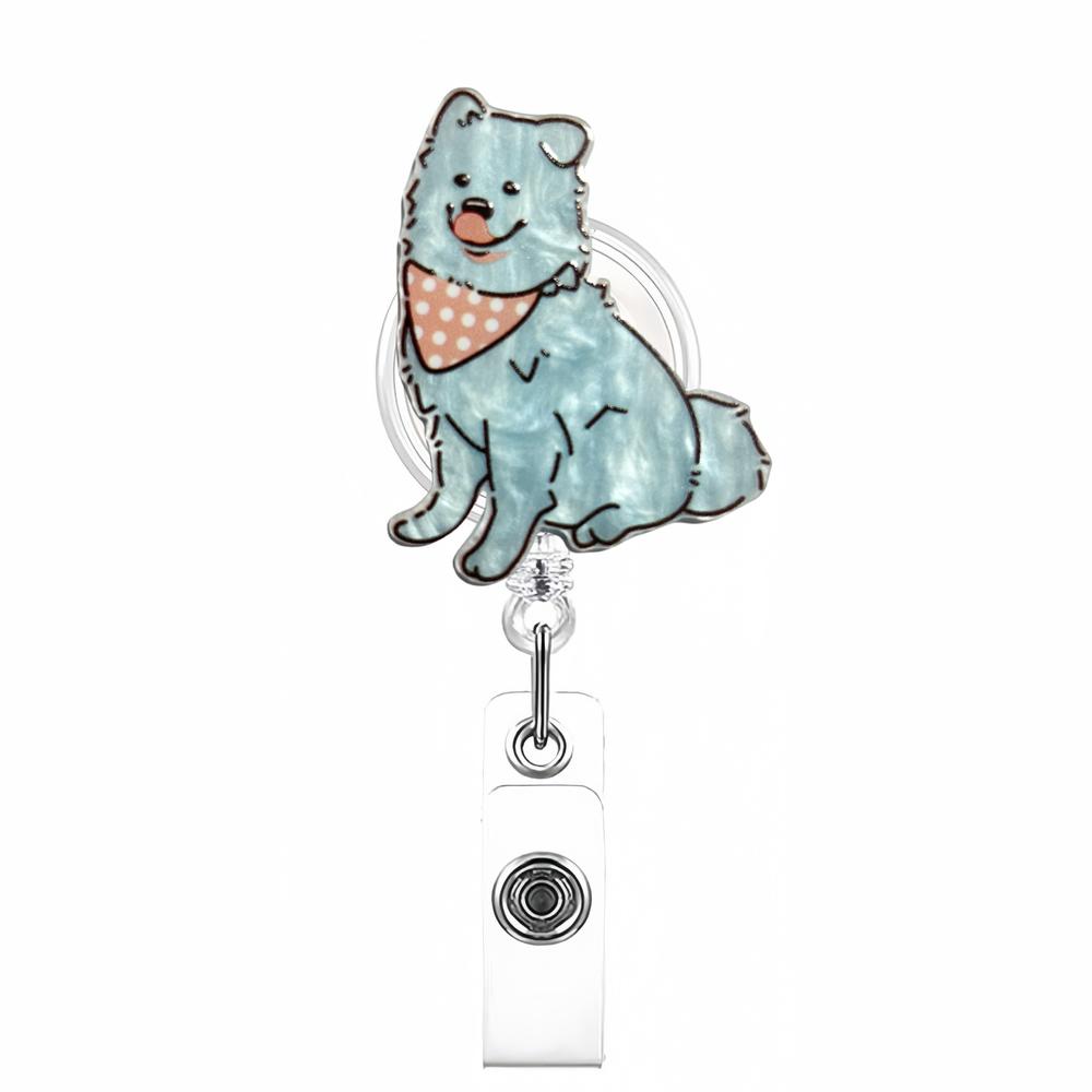 Bow Cherry Acrylic Badge Holder Sparkling Powder Medical Theme Retractable Pull Badge Reel Id Lanyard Name Tag Card Badge Holder
