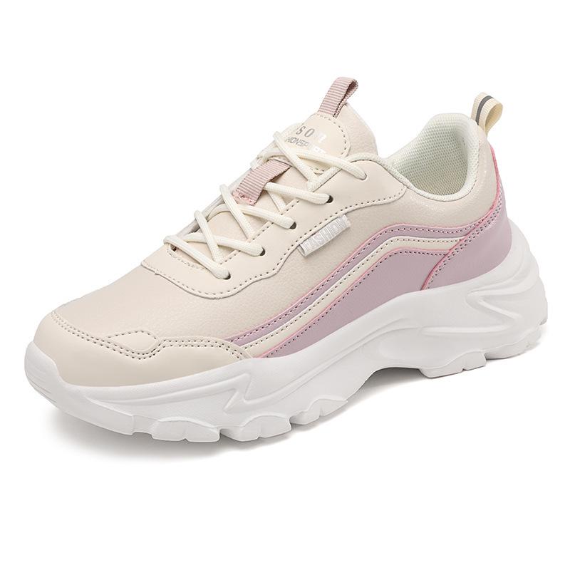2021 Women's Large Size Comfortable Leather Casual Shoes with Elevated Thick Sole