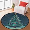 1pc Christmas Round Rugs: Snowman, Tree, Wreath & More - Festive Home Decor ,Christmas Round Carpet Decoration..
