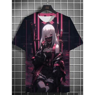 Summer Fashion Loose 3D Printing Anime Animation Casual Round Neck Short Sleeve Women's T-shirt