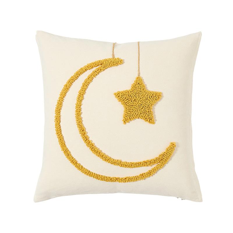 

45x45cm Round Fleece Moon Festival Throw Pillowcase Cojines Cotton Linen Decoration Sofa Cushion Cover Headboard Pillowcases 45x45cm