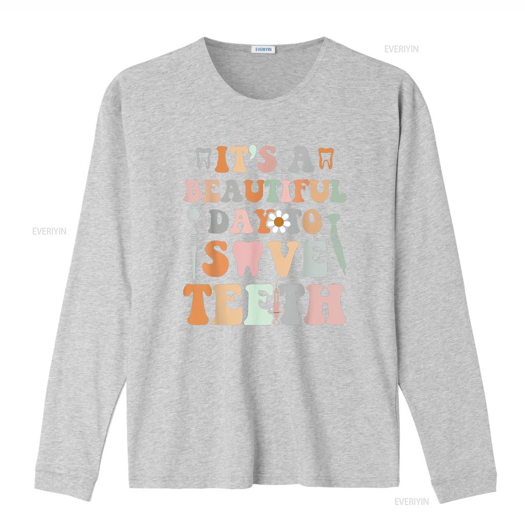 It s A Beautiful Day To Save T Shirtth Dental Funny Dentist Shirt vintage Washed homme Slightly streetwear