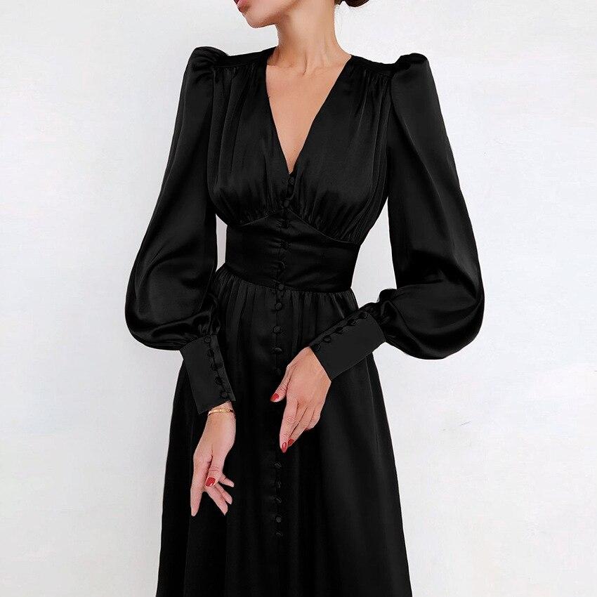 Vestido de fiesta de la mujer Satin Prom Lantern Sleeve A-Line High Waist  Slim Elegantes vestidos de dama Año Nuevo 2021 Noche de baile de Navidad  comprar a buen precio — entrega