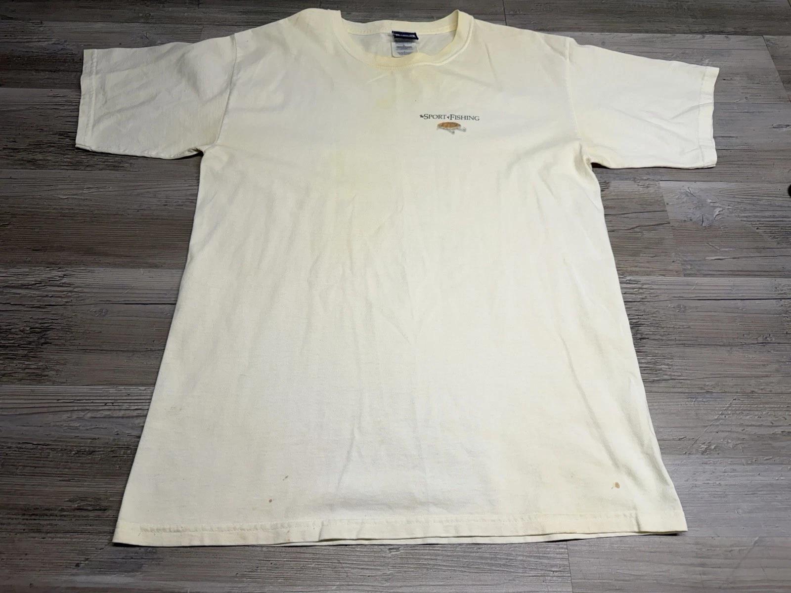 

Vintage Sport Fishing T-Shirt Croft & Barrow Fishing History Size L Short Sleeve M