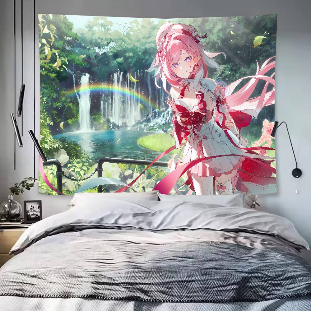 XXL Cool Honkai Impact 3rd Gaming Cute Girl Elysia Tapestry Decoration Bedroom Dormitory Background Living Room Club Tapestry
