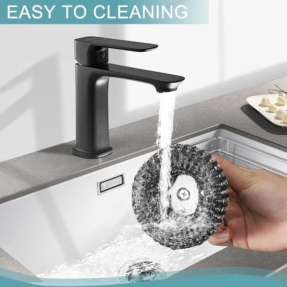 Durable Dishwashing Wire Ball Stainless Steel Kitchen Cleaning Tool Metal Scrubber  Dishes Cleaning