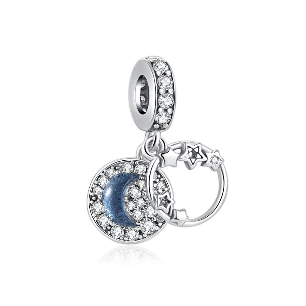 New Europe Bule Star Snowflake Charm Sun Bead Fit Original Bracelet Diy Women Jewelry Giftcopper Making Accessories