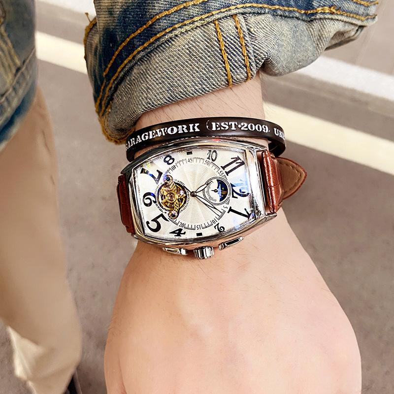 Duke of Lorraine Automatic Mechanical Hollow Tourbillon Sun Moon Star Watch Men's Mechanical Watch