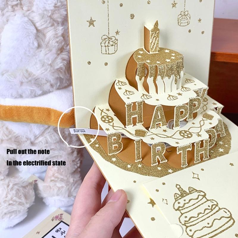 Musical Light Up Birthday Card 3D Happy Birthday Greeting Card With Light and Music for Women Men Husband Wife Children