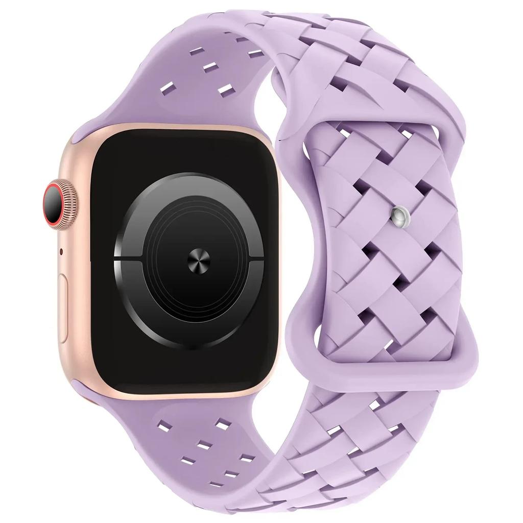 Silicone Strap for Apple Watch Band Ultra 2 49mm 46mm 45mm 44mm 42mm Sport Breathable Bracelet For IWatch Series 10 9 8 7 6 SE 5