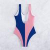 Nouveau Maillot de Bain Une-Pièce Contrasté Épissé pour Femmes