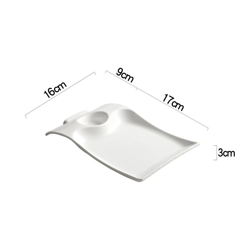 Irregular Rectangular Plate Ceramic Tableware Dumpling Plate Snack Dish Serving Plate Steak Dish Artistic Conception Tableware