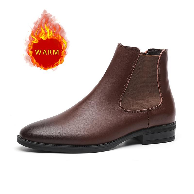 Fashion Official Website Hot Selling Men's Chelsea Boots Pointed British Style Ankle Boots Office Versatile Men's Business Leather Boots