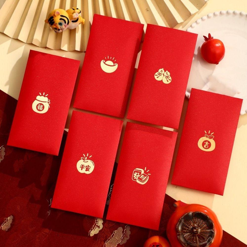 6 Pieces Traditional 2026 Horse Year Red Envelope Spring Festival Envelopes Marriage Celebration
