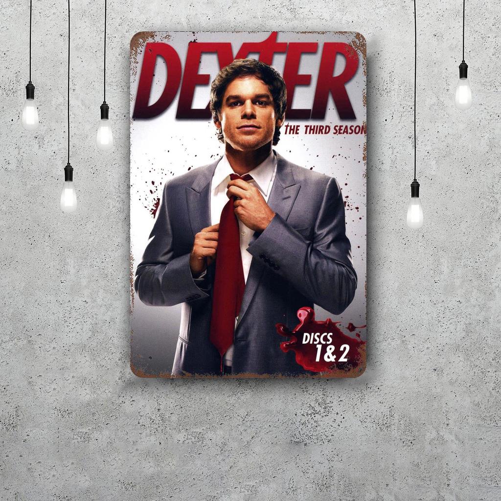 Dexter TV Show Vintage Metal Tin Signs Posters Decor Retro Metal Plaque Wall Art Decor for Garage Bar