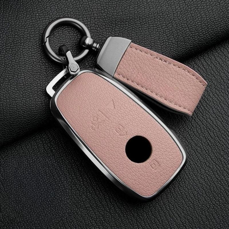 Car Key Case For Mercedes Benz Gls450 Key Cover Genuine Goat Leather Shell Buckle Bag; Gls480 Gls600