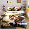 Cute Dog by Sunset Lake Bedding Duvet Cover Set (1*Duvet Cover 2*Pillowcases, Without Duvet Insert)