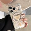 Custodia Carina per Telefono con Supporto a Forma di Cuore per Cucciolo per iPhone 16, iPhone 17 e iPhone 17 Pro Max