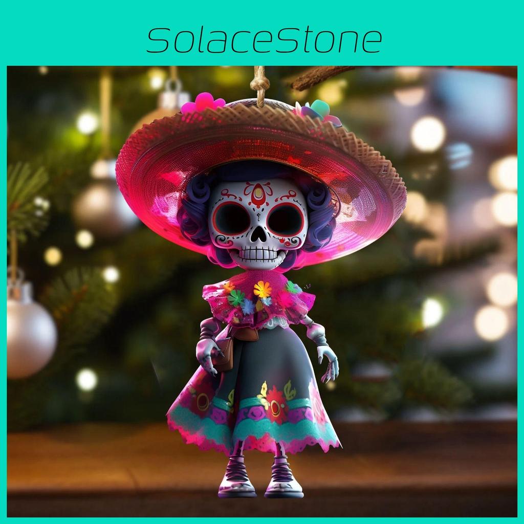 Of Day The Dead Theme Girl Pattern Acrylic Pendant For Decoration Festival