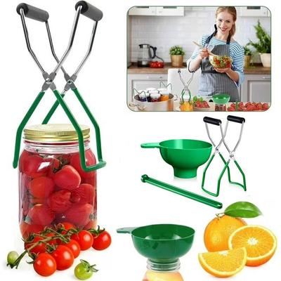 3pcs/set Jam Making Tools Set Anti-Scald Canning Kit Funnel Jar Rustproof Jam Handle N6Z6