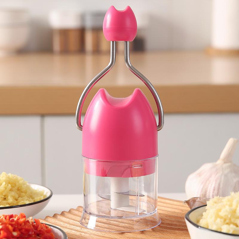 Kitchen Household Multi Functional Manual Ginger and Garlic Chopper, Easy To Disassemble and Clean, Hand Cranked Garlic Beater