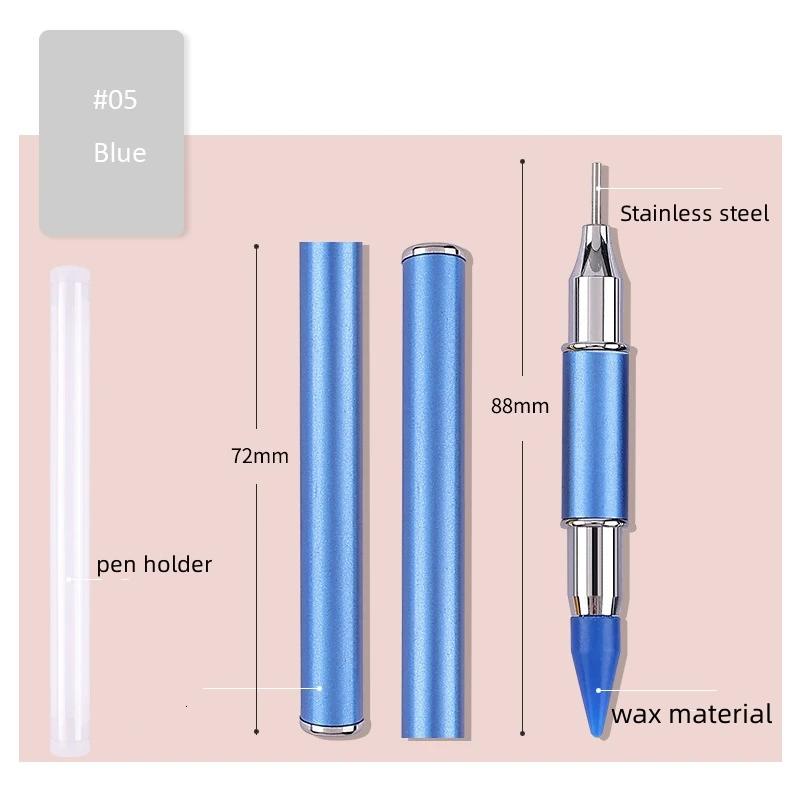 

Dual-Ended Diamond Point Drill Pen quality Crystal Pen picking up Rhinestones Gems Sticky Wax/Stainless steel Pencil DIY Tools #