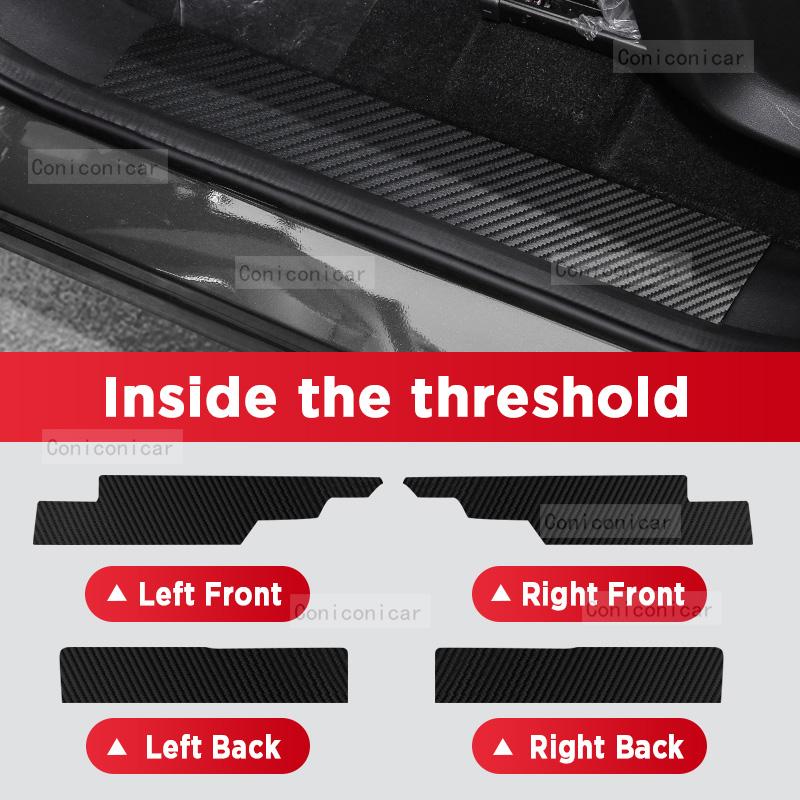 Car Carbon Fiber Door Sill Sticker For FORTHING FRIDAY 2025 Threshold Pedal Anti-scratch Decoration Sticker Accessories
