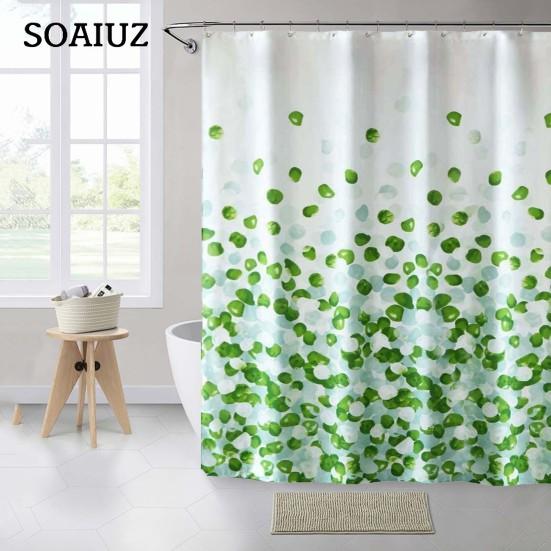 Drape Resistant Bath Wear Wrinkle Resistant Lightweight Long Geometrical Printed Shower Curtain For Hotel