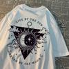 Live By The Sun Dream By The Moon Tshirt Women Hip Hop Casual Tops Pattern Sweat Summer Clothing Fashion Loose Tshirt