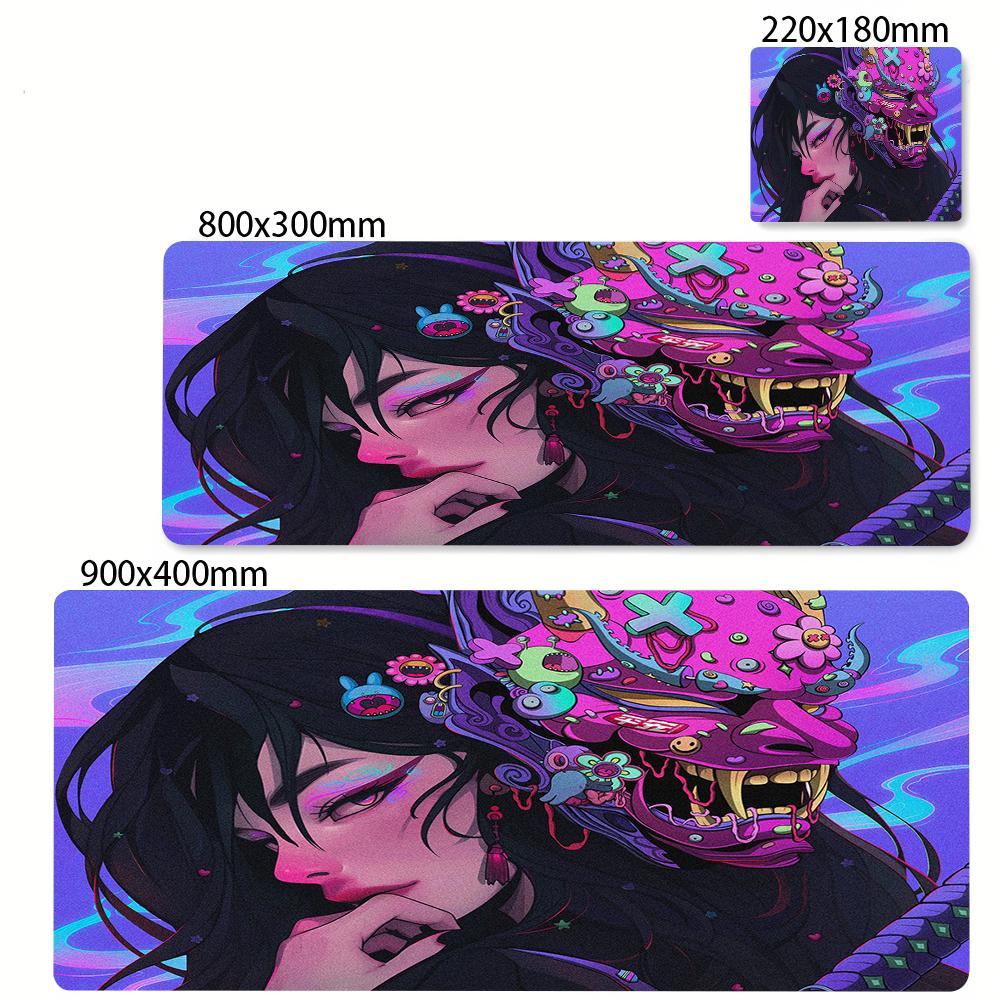 Large Gaming Mosue Pad Premium Mousepad Gamer Mask Girl Anime Mouse Mat XXL xcm Deskmat Computer Keyboard Pads Office Carpet