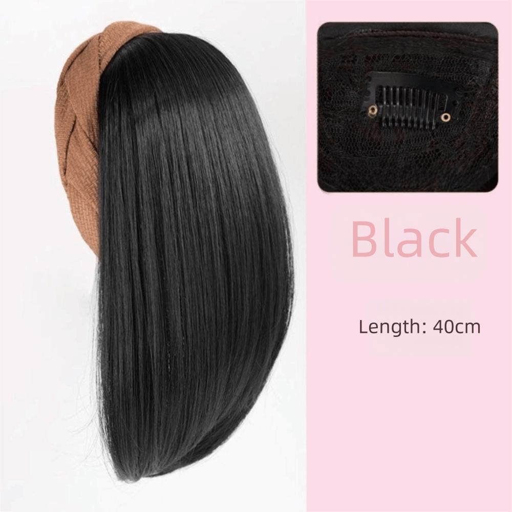 New Hair Extension Synthetic Headband Natural Replacement Wig Clip Straight Hair Hair Band Women